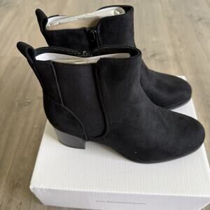Dream Pairs Women’s Elastic Gore Chelsea Boots Chunky Block Heel Ankle Size 7 US